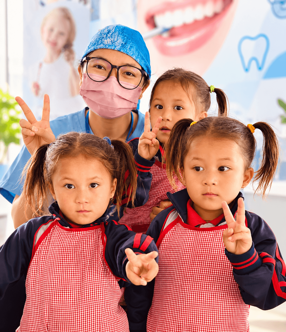 Sithar providing dental outreach with children