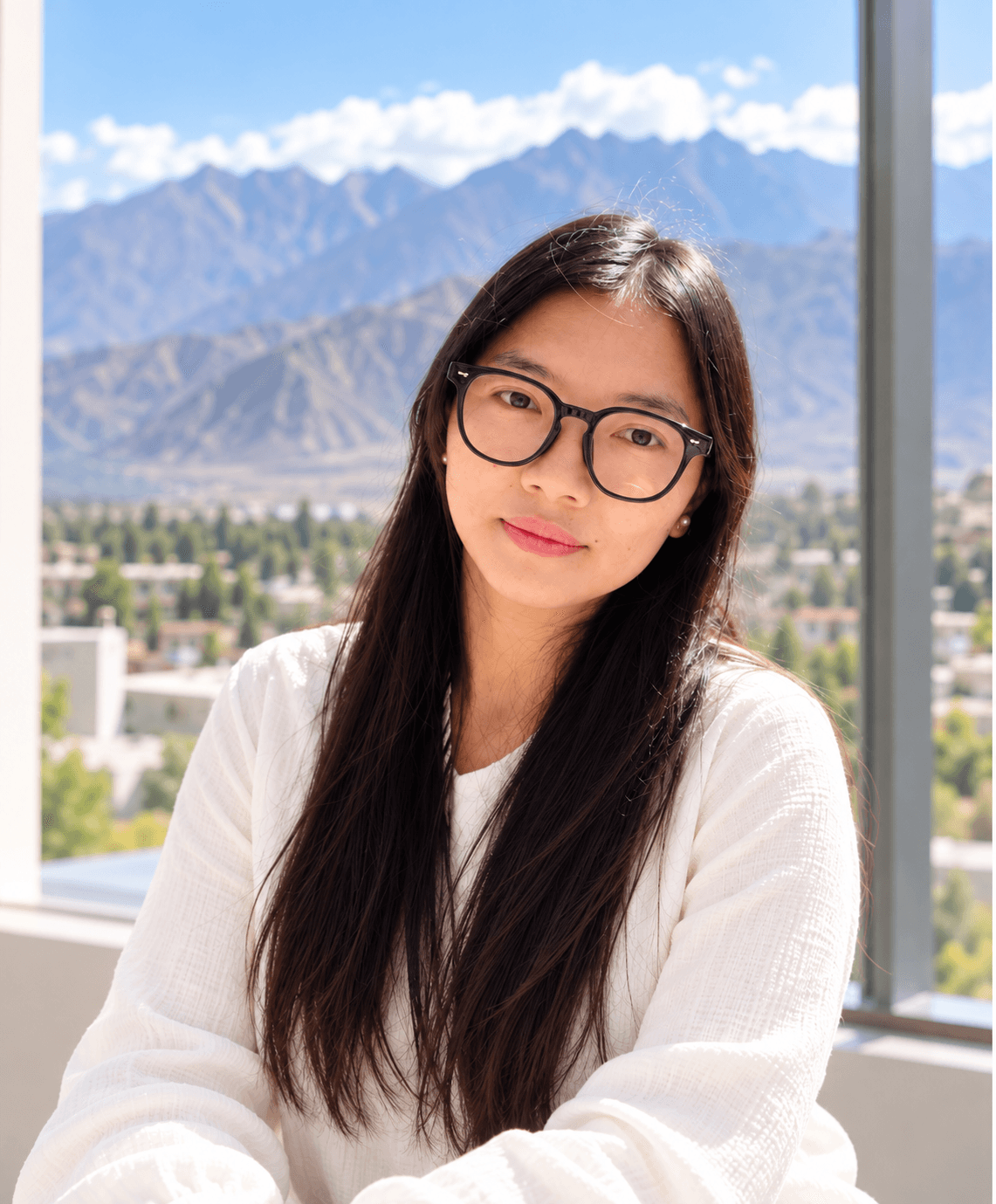 Portrait of Sithar with mountains in the background
